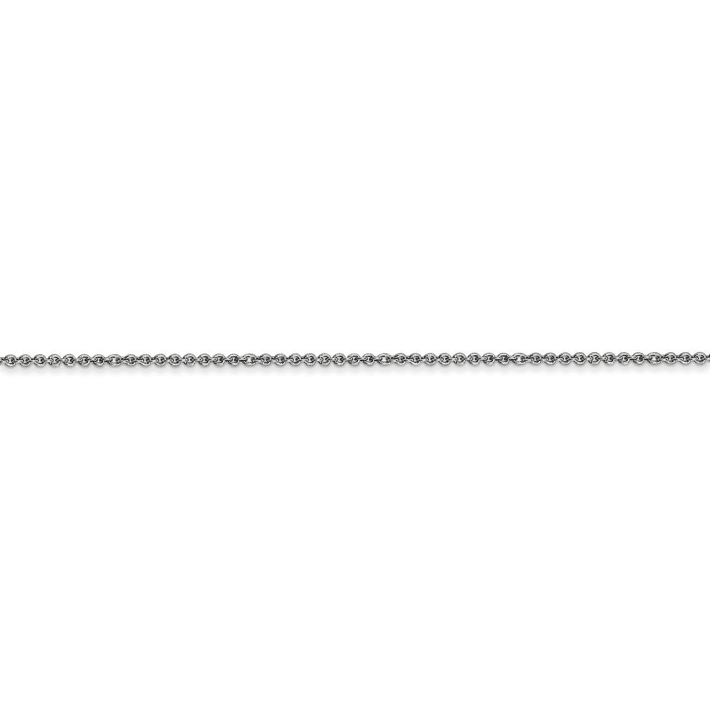 14k WG 1mm Round Open Link Cable Chain