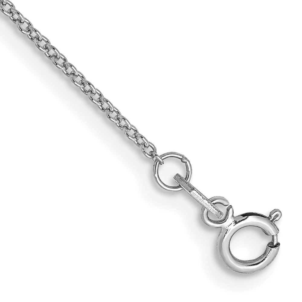 14k WG .9mm Cable with Spring Ring Clasp Chain Anklet