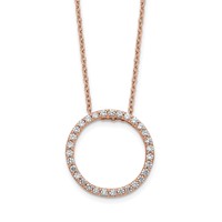 14K Rose Gold Lab Grown Diamond GH VS2/SI1, Circle Necklace