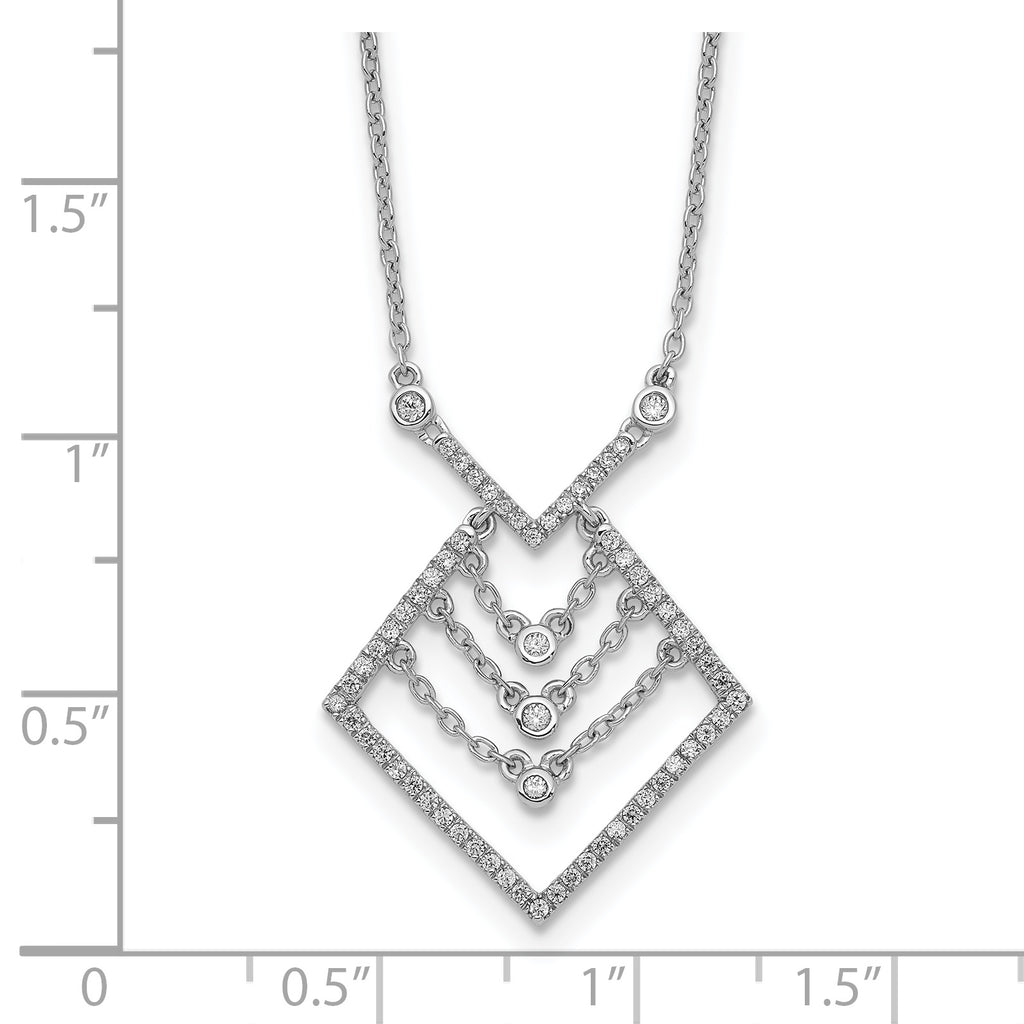 14k White Gold Diamond 18in Necklace