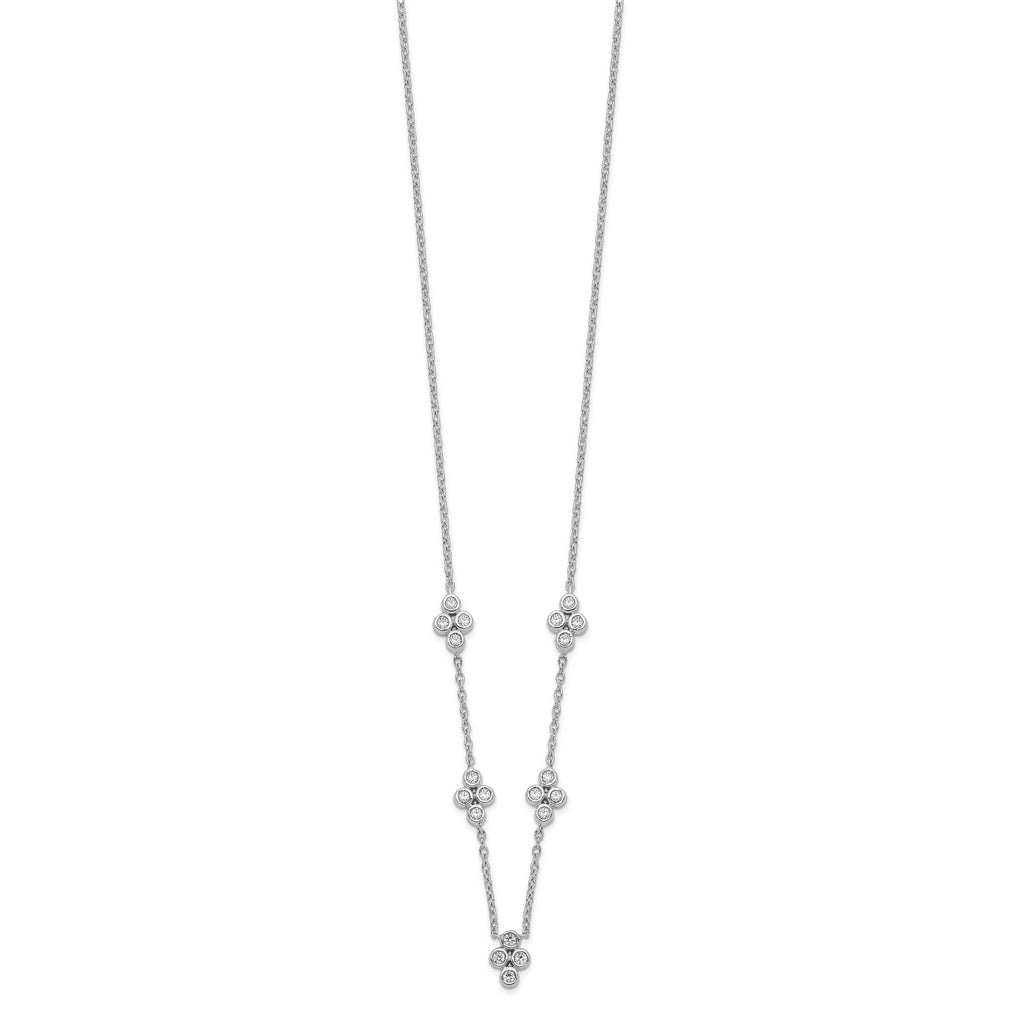 14k White Gold 5-station Diamond 18in Necklace