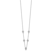 Cargar imagen en el visor de la galería, 14k White Gold 5-station Diamond 18in Necklace