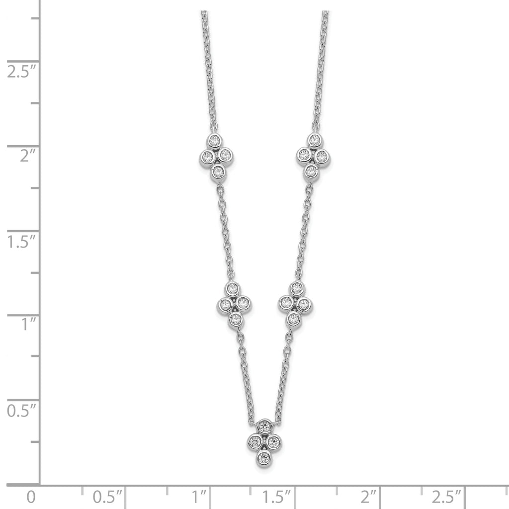 14k White Gold 5-station Diamond 18in Necklace