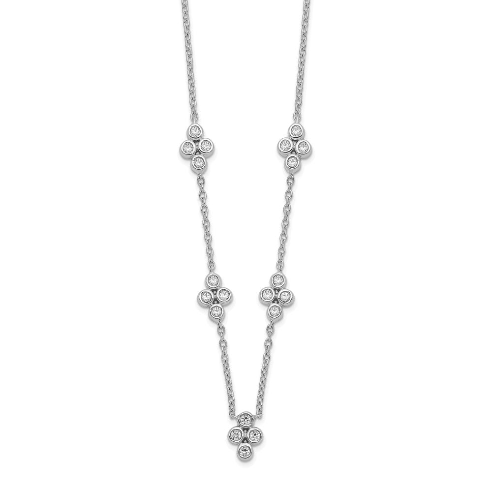 14k White Gold 5-station Diamond 18in Necklace