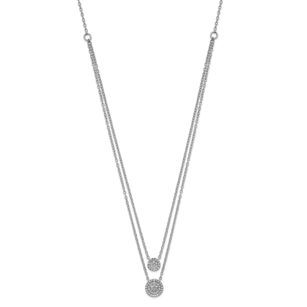 14k White Gold Double Strand 18in Necklace