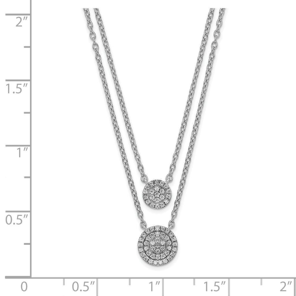 14k White Gold Double Strand 18in Necklace