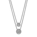 14k White Gold Double Strand 18in Necklace