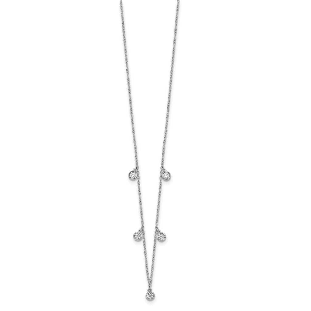 14k White Gold 5-station Diamond 18in Necklace