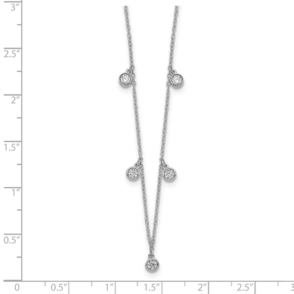 14k White Gold 5-station Diamond 18in Necklace