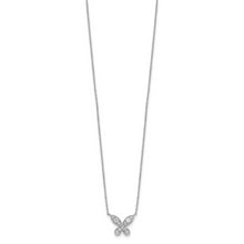 Cargar imagen en el visor de la galería, 14k White Gold Diamond Butterfly 18in Necklace