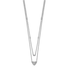 Load image into Gallery viewer, 14k White Gold Double Strand Heart 18in Necklace