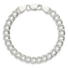 Load image into Gallery viewer, Sterling Silver 7mm Double Link Charm Bracelet