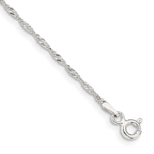 Cargar imagen en el visor de la galería, Sterling Silver 1.4mm Singapore Chain Anklet