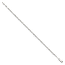 Cargar imagen en el visor de la galería, Sterling Silver 2.5mm Oval Fancy Rolo Chain Anklet