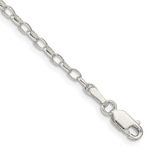 Cargar imagen en el visor de la galería, Sterling Silver 2.5mm Oval Fancy Rolo Chain Anklet