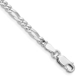 Sterling Silver Rhodium-plated 4mm Figaro Chain