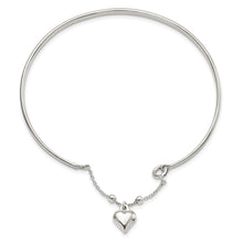 Load image into Gallery viewer, Sterling Silver Puffed Heart Bangle Anklet