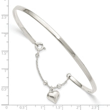 Cargar imagen en el visor de la galería, Sterling Silver Puffed Heart Bangle Anklet