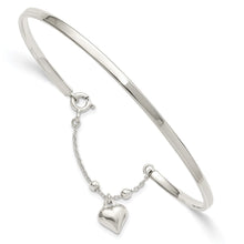 Load image into Gallery viewer, Sterling Silver Puffed Heart Bangle Anklet