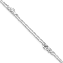 Cargar imagen en el visor de la galería, Sterling Silver CZ Flip Flop 9in Plus 1in Ext. Anklet