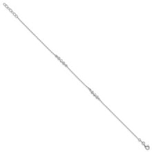 Load image into Gallery viewer, Sterling Silver CZ 3-Diamond Shapes 9in Plus 1 in Ext. Anklet