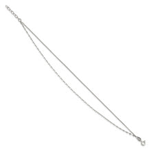 Load image into Gallery viewer, Sterling Silver 2-Strand 9in Plus 1 in Ext. Fancy Chain Anklet