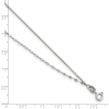 Load image into Gallery viewer, Sterling Silver 2-Strand 9in Plus 1 in Ext. Fancy Chain Anklet