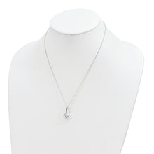 Load image into Gallery viewer, Sterling Silver Rhodium-plated Polished CZ Fancy 16in Plus 2in ext Necklace