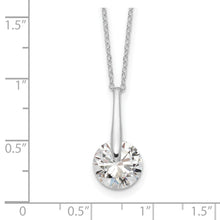 Cargar imagen en el visor de la galería, Sterling Silver Rhodium-plated Polished CZ Fancy 16in Plus 2in ext Necklace