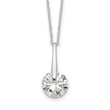 Cargar imagen en el visor de la galería, Sterling Silver Rhodium-plated Polished CZ Fancy 16in Plus 2in ext Necklace