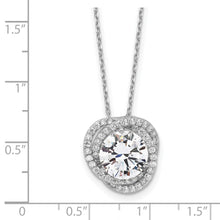 Cargar imagen en el visor de la galería, Sterling Silver Rhodium-plated Polished CZ w/2 in ext. Necklace