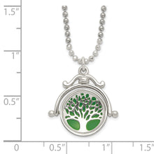 Load image into Gallery viewer, Sterling Silver Polished Reversible Enameled Tree of Life Necklace