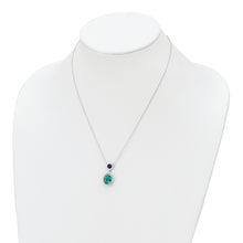 Load image into Gallery viewer, Sterling Silver Rhodium-plated CZ Glass Stone Dangle Pendant Necklace