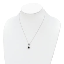 Load image into Gallery viewer, Sterling Silver Rhodium-plated CZ Glass Stone Dangle Pendant Necklace