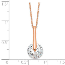 Cargar imagen en el visor de la galería, Sterling Silver Rose-tone CZ w/2 in ext. Necklace