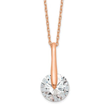 Cargar imagen en el visor de la galería, Sterling Silver Rose-tone CZ w/2 in ext. Necklace