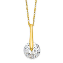 Cargar imagen en el visor de la galería, Sterling Silver Gold-tone CZ w/2 in ext. Necklace