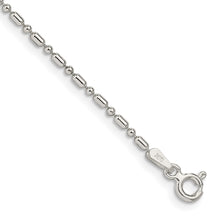 Load image into Gallery viewer, Sterling Silver 1.5mm Fancy Beaded Chain Anklet