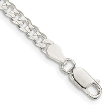 Cargar imagen en el visor de la galería, Sterling Silver 3.8mm Flat Curb Chain