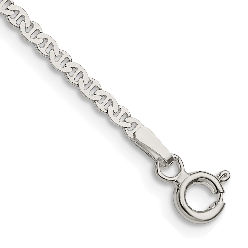 Sterling Silver 2.25mm Flat Anchor Chain Anklet