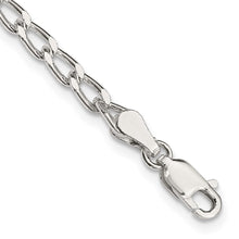 Cargar imagen en el visor de la galería, Sterling Silver 3.2mm Open Elongated Link Chain Anklet