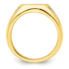 Load image into Gallery viewer, Sterling Silver CZ Gold-tone Signet Ring