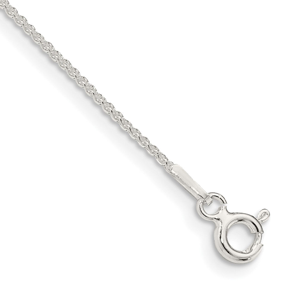 Sterling Silver 1mm Round Spiga Chain Anklet