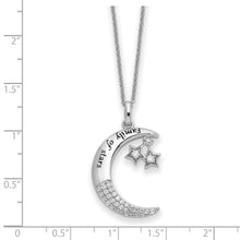 Load image into Gallery viewer, Sterling Silver CZ Antiqued Family Of Stars 18in Necklace