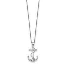 Load image into Gallery viewer, Sterling Silver CZ My Mother My Anchor 18in Necklace