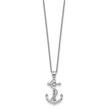 Cargar imagen en el visor de la galería, Sterling Silver CZ My Mother My Anchor 18in Necklace