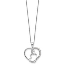 Load image into Gallery viewer, Sterling Silver CZ Together In Love 18in Necklace