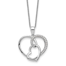 Load image into Gallery viewer, Sterling Silver CZ Together In Love 18in Necklace