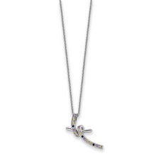 Load image into Gallery viewer, Sterling Silver CZ &amp; Created Pink Sapphire Dancing With Joy 18in Necklace