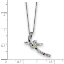 Load image into Gallery viewer, Sterling Silver CZ &amp; Created Pink Sapphire Dancing With Joy 18in Necklace